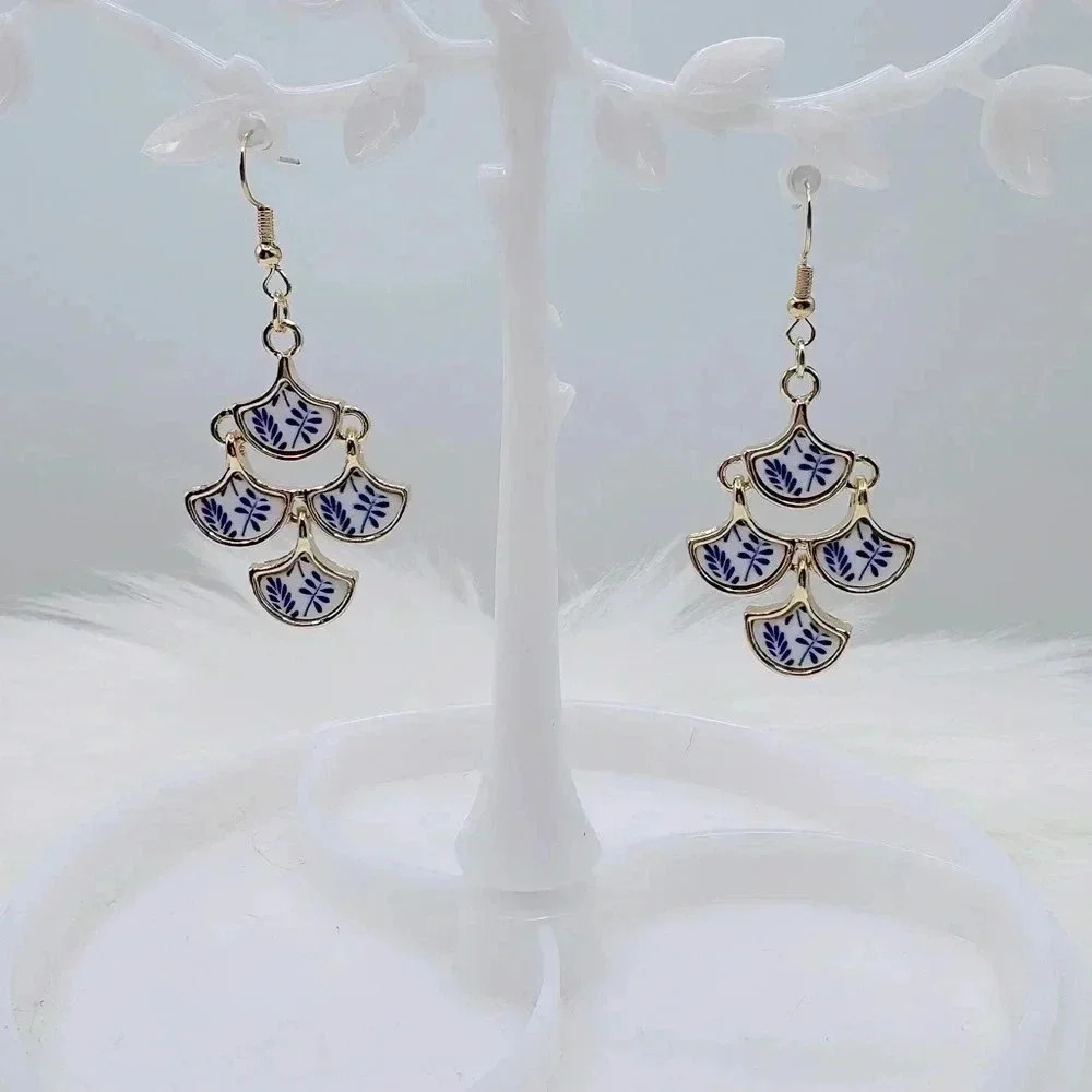 Chinese Style Floral Pattern Earrings